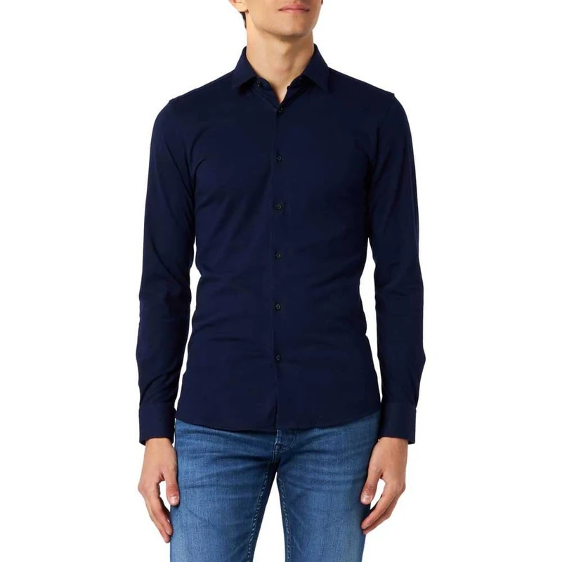 HUGO Men's Elisha02 Shirt, Navy412, 15