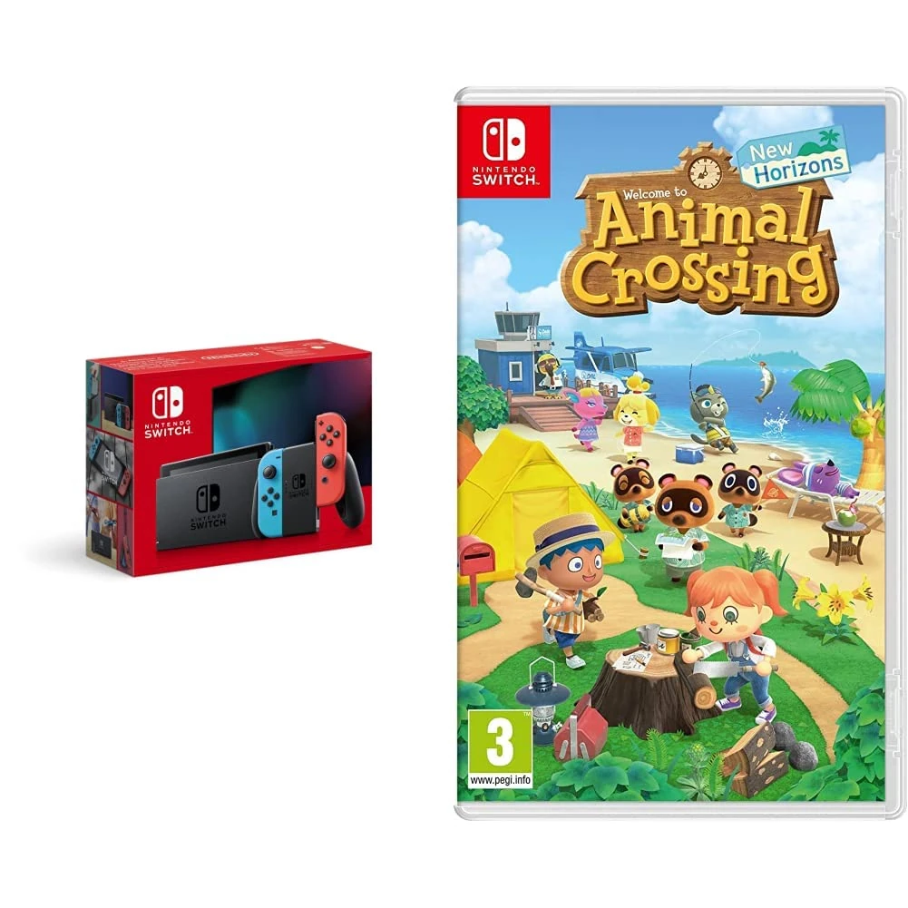 Nintendo Switch (Neon Red/Neon blue) & Animal Crossing: New Horizons (Switch)