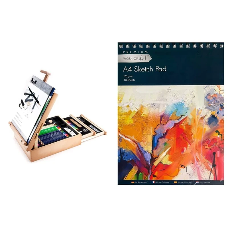 Royal and Langnickel Sketching/Drawing Artist Easel & EasyNote A4 Artists Sketch pad - 170gsm Cartridge Paper