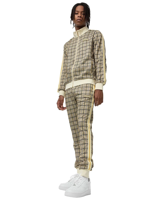 Lonsdale Men's Seabrook Tracksuit, Yellow/Brown/Ecru, XXL