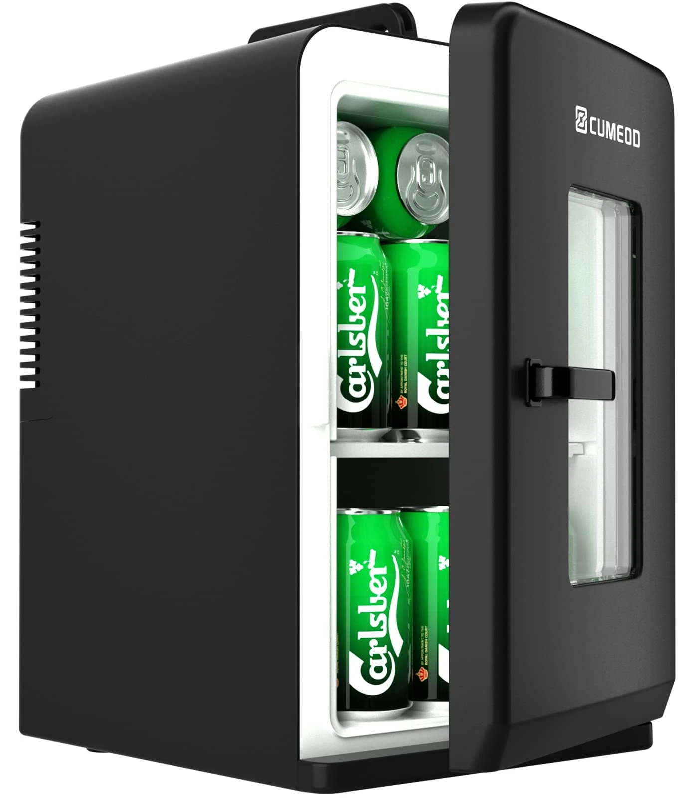 Mini Fridge 15 Liter/21 Cans, Upgrade Portable AC+DC Power Small Fridge for Bedroom, Car, Office, Thermoelectric Cooler and Warmer Skincare Fridge for Food, Drinks, Cosmetics, Max & ECO Mode