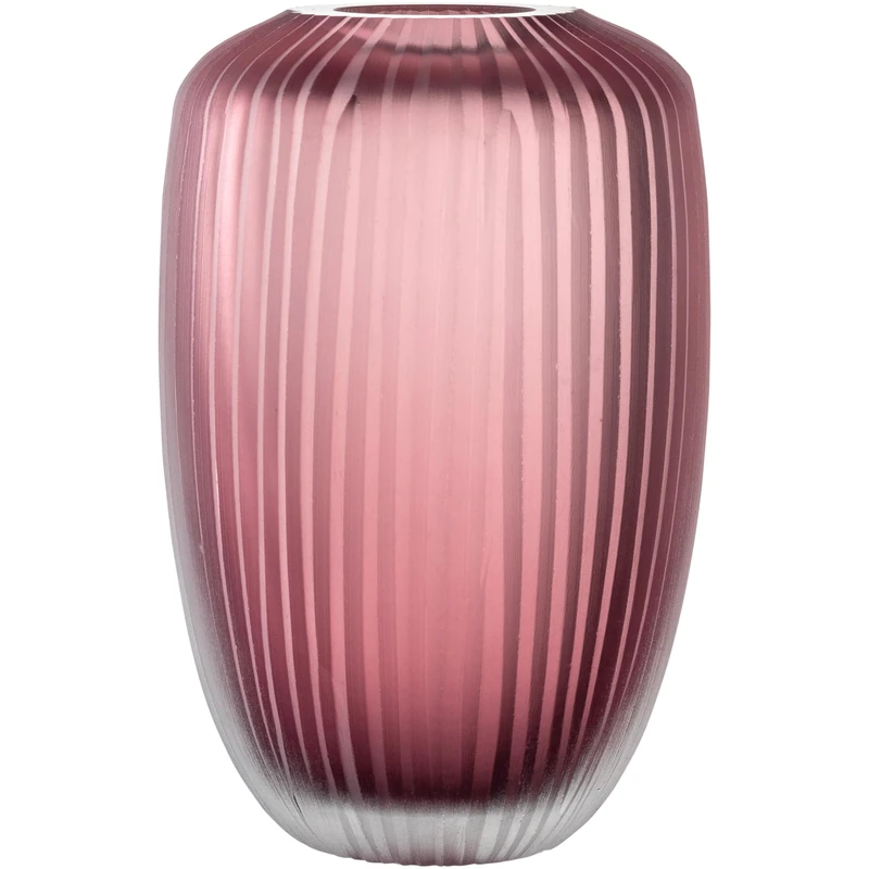 Leonardo Bellagio 036446 Flower Vase - Coloured Vase Made Glass with Relief Exterior - Handmade - Height 16 cm, Diameter 10 cm - Berry