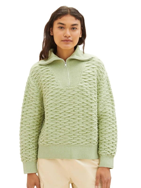TOM TAILOR Denim Women's 1038155 Sweater, 32256 Dusty Pear Green, M