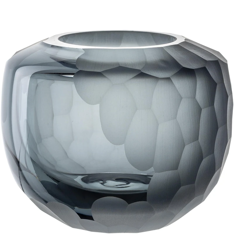 Leonardo Bellagio 036444 Table Vase Made Glass with Structure Exterior Handmade Height 10 cm Diameter 11 cm Anthracite