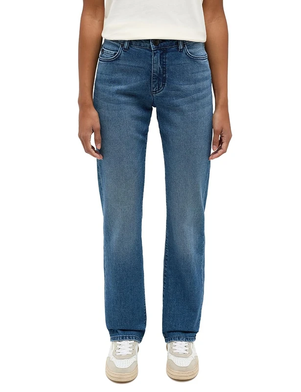 MUSTANG Women's Style Crosby Relaxed Straight Jeans Medium Blue 682 , 46W / 30L