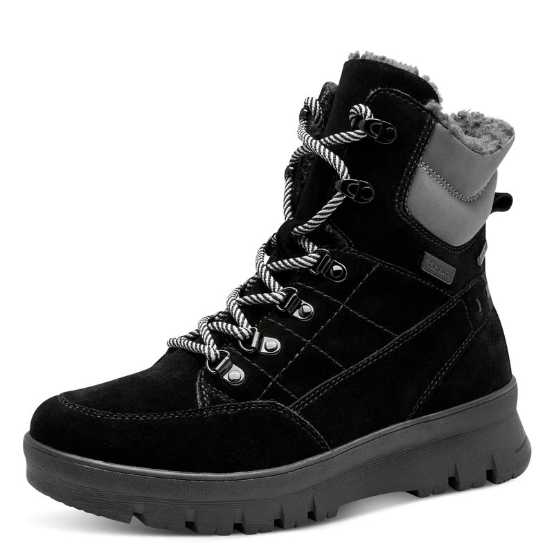 Tamaris Comfort Women’s Winter Lace-Up Ankle Boots with Zip Lined , Black, 5 UK