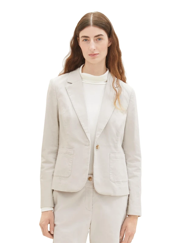 TOM TAILOR Women's 1038704 Blazer, 16339-clouds Grey, 16