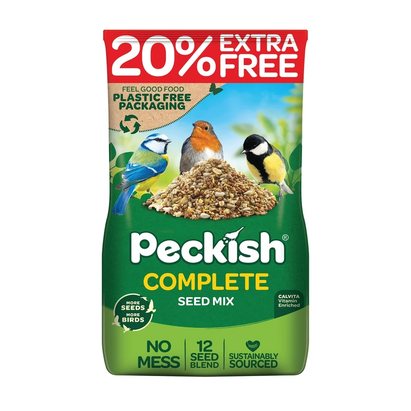 Peckish Complete Seed and Nut Mix for Wild Birds 1.7kg +20% Free, Brown