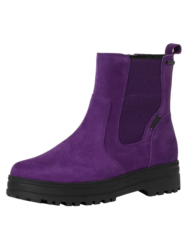 Tamaris Comfort Women’s Chelsea Boots Winter with Zip Comfort Fit , Purple, 5 UK