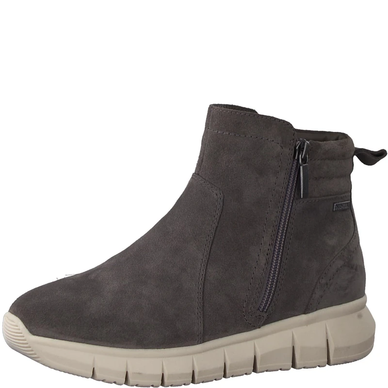 Tamaris Comfort Women’s Ankle Boots Flat with Zip Comfort Fit , Antrac. Suede, 6,5 UK