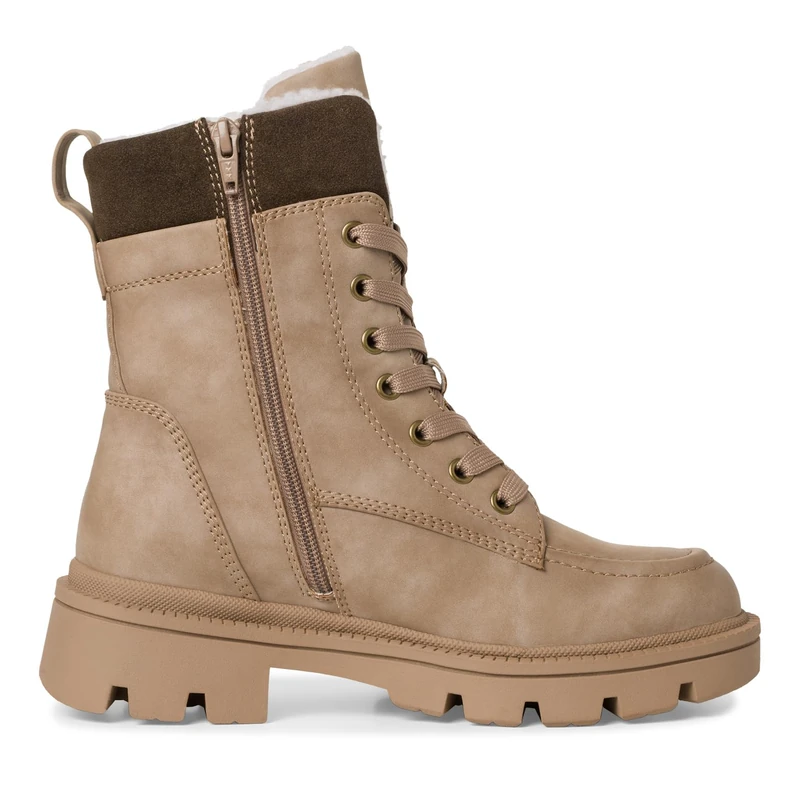 Jana Women’s Ankle Boots Flat Winter Lined Wide H Extra Width, Taupe, 4 UK