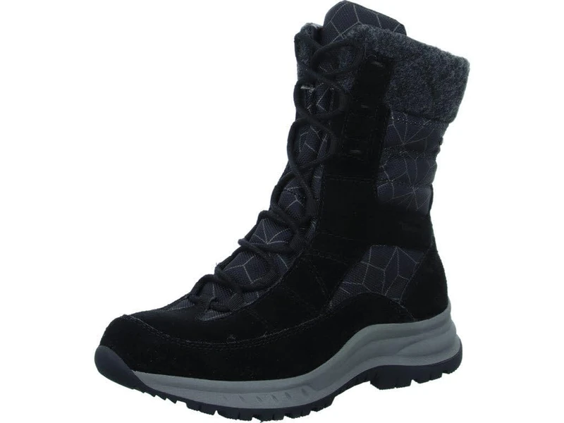 Tamaris Comfort Women's 8-86223-41 Leather Comfort Fit Interchangeable Footbed Duotex Warm Lined Snow Boot, Black, 6 UK