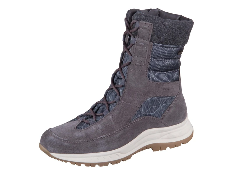 Tamaris Comfort Women's 8-86223-41 Leather Comfort Fit Interchangeable Footbed Duotex Warm Lined Snow Boot, Gray, 6 UK