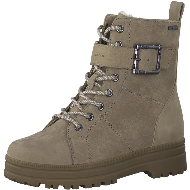 Tamaris Comfort Women’s Lace-Up Ankle Boots Warm Lined Platform Comfort Fit , Taupe, 6 UK - Image 1
