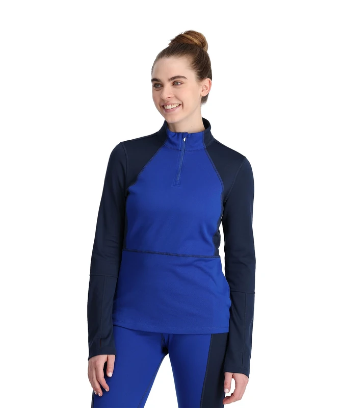 Spyder Charger 1/2 Zip Women Baselayer, Electric Blue, M - Image 1