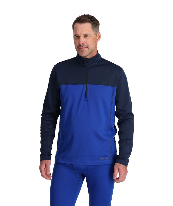 Spyder Men's Charger 1/2 Zip Hiking Shirt (Pack of 1) Electric Blue