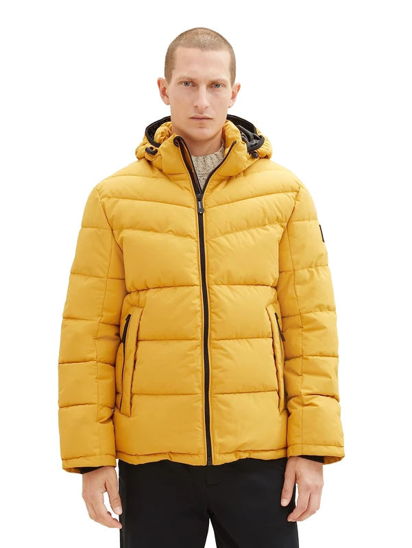 TOM TAILOR Men's Puffer Jacket with Hood, 10533 - Golden Fall, M
