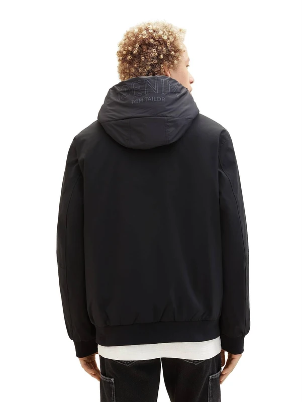 TOM TAILOR Denim Men's Hooded Softshell Jacket, 29999 - Black, S