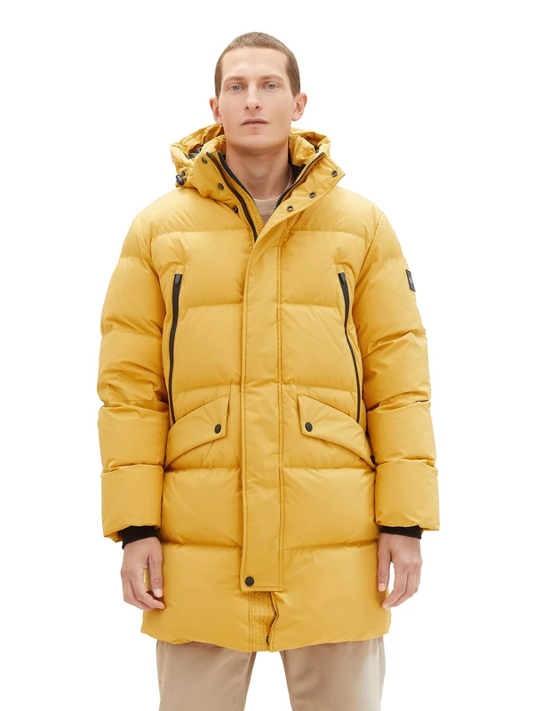 TOM TAILOR Men's Recycled Down Puffer Parka - Golden Fall, M