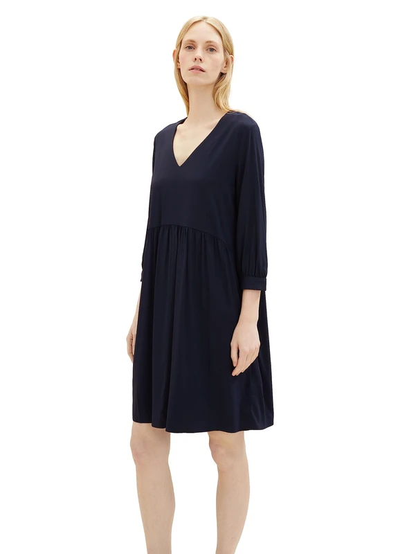 TOM TAILOR men's basic knit sweater with a V-neck, nice off white melange, XXS