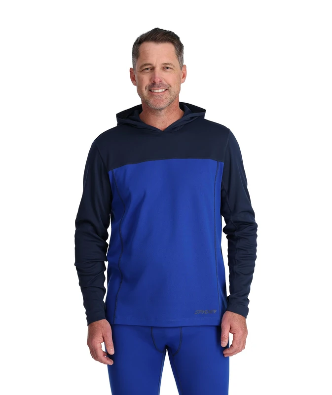 Spyder Charger Hoodie Men Baselayer, Electric Blue, L