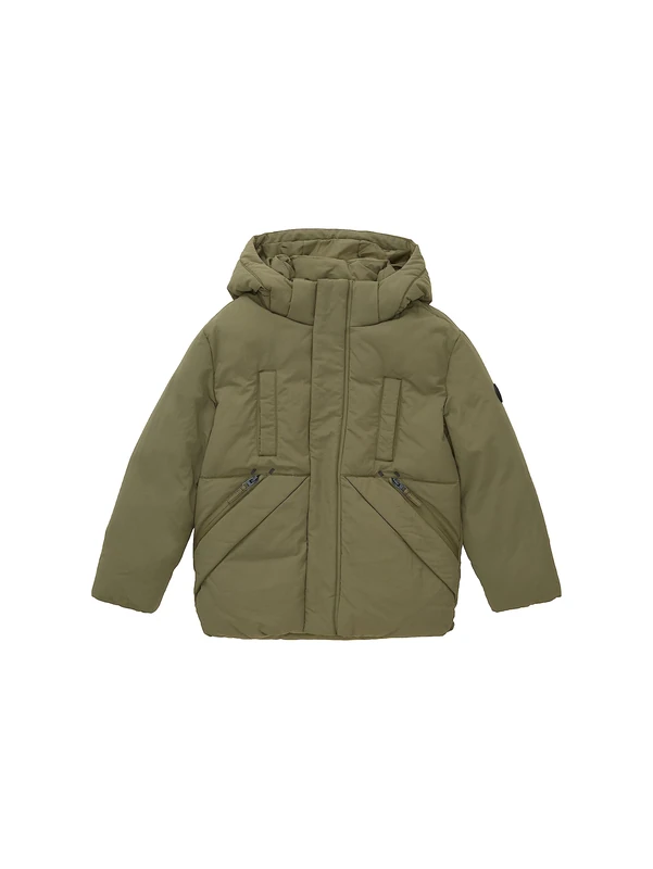 TOM TAILOR Boys' Winter Parka with Removable Hood, 10415 Dusty Olive Green, 92-98