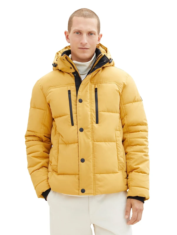 TOM TAILOR Men's Winter Jacket with Removable Hood, 10533 - Golden Fall, XL