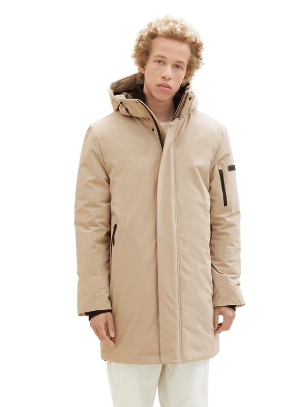 TOM TAILOR Denim Men's Winter Parka with Hood, 12628 - Paving Stone, XXL