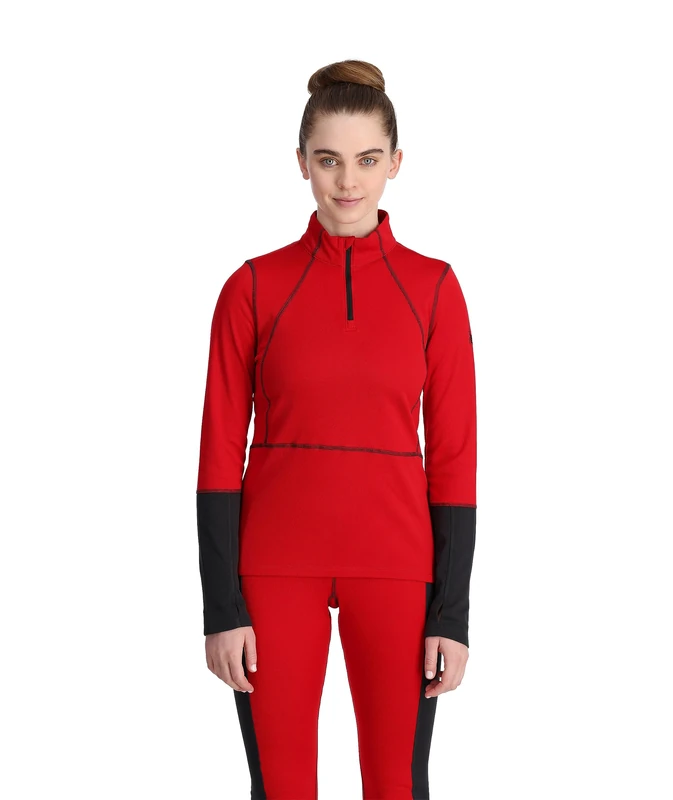 Spyder Charger 1/2 Zip Women Baselayer, Pulse, XL