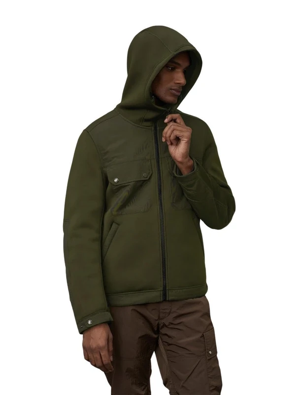 Blauer Men's Felpa Aperta Cappuccio Hooded Sweatshirt, Oliva Scuro, 32