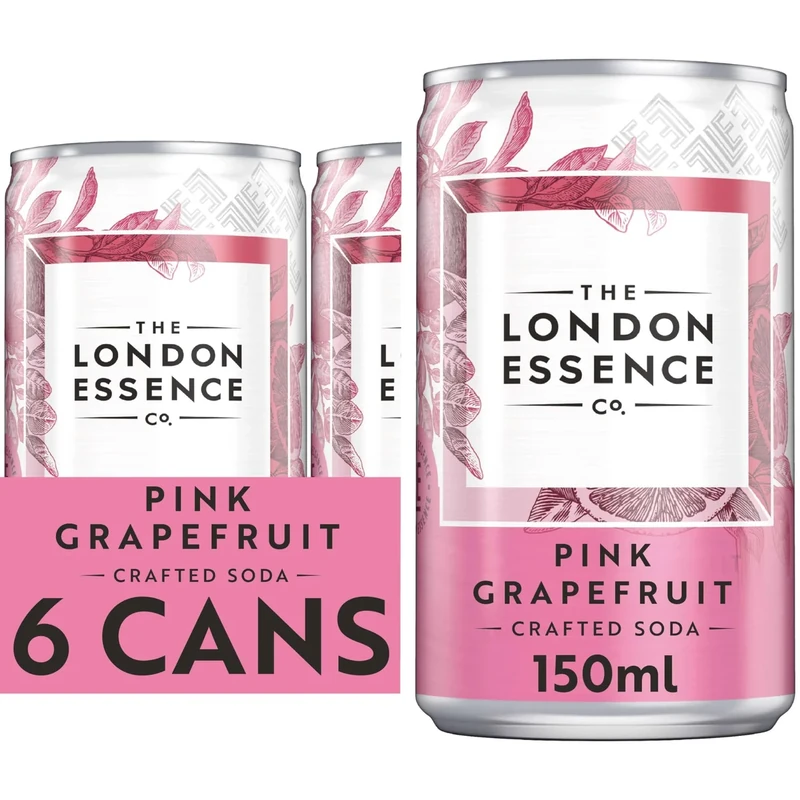 The London Essence Co., Pink Grapefruit Soda, 150 ml (Pack of 6)