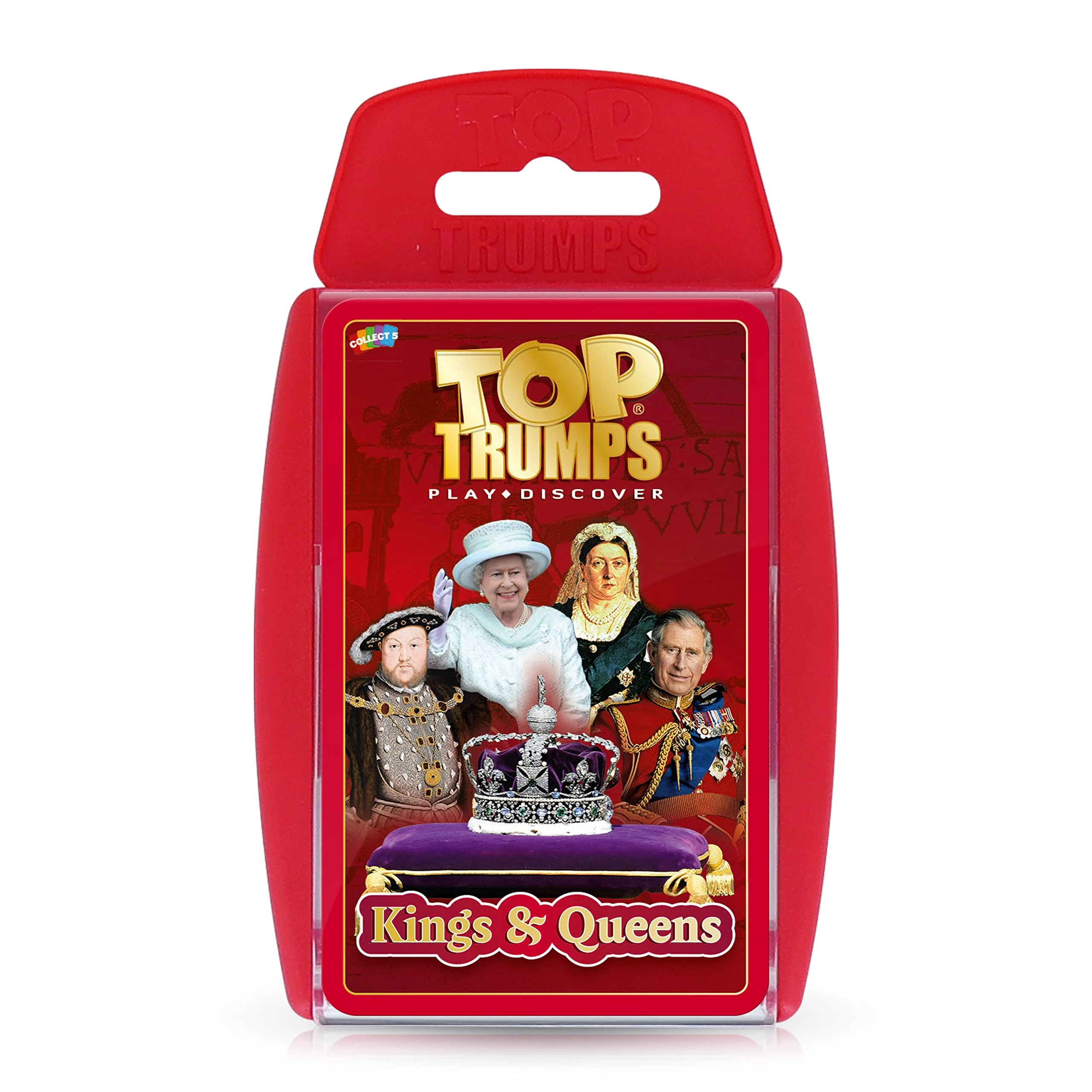 Kings & Queens Top Trumps Card Game – English Edition for 2+ Players, Discover Facts on 30 Royals Including Queen Elizabeth II & Charles I
