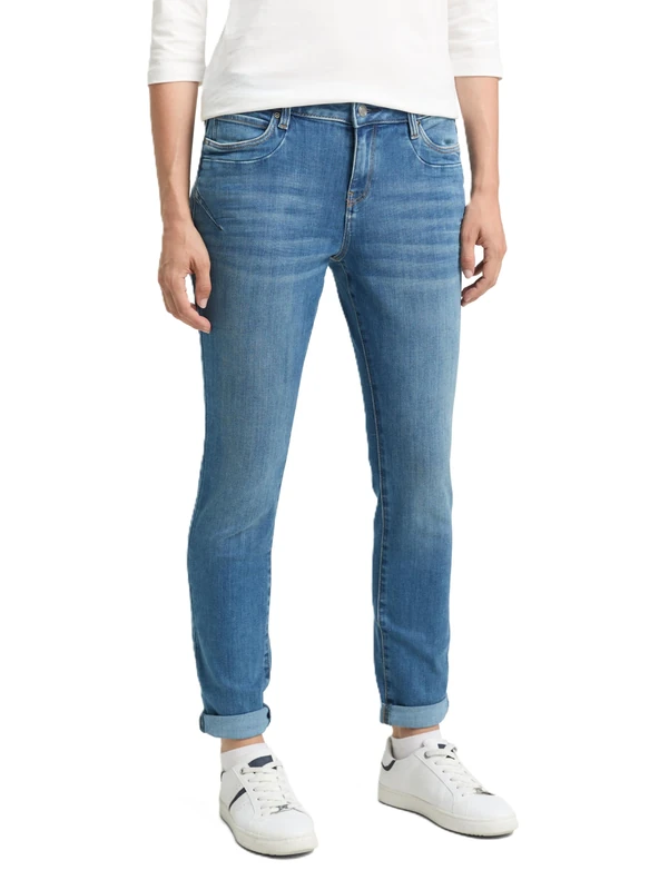 TOM TAILOR Women's Tapered Relaxed Jeans, 10119-used mid Stone Blue Denim, 36W x 30L