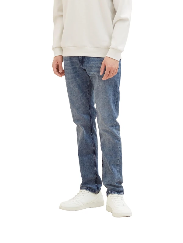 TOM TAILOR Denim Men's 1039007 Piers Slim Jeans with Stretch, 10118-Used Light Stone Blue Denim, 33 W/30 L