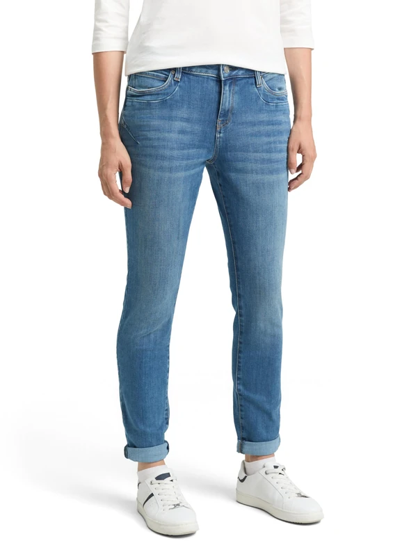 TOM TAILOR Women's Tapered Relaxed Jeans, 10119 - Used Mid Stone Blue Denim, 30W x 32L