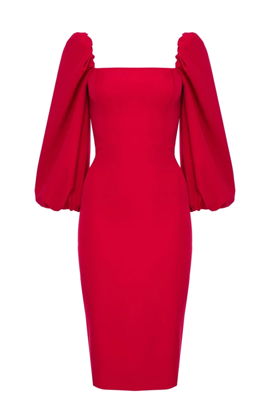 Swing Fashion Women's Giselle | Red Pencil Sheath Festive Evening Party Cocktail Sexy Tailored Tight Dress 42 (XL)