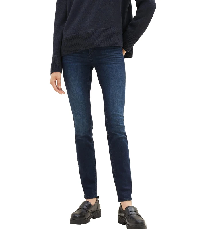 TOM TAILOR Women's Kate Slim Jeans, 10120 - Used Dark Stone Blue Denim, 31W x 30L