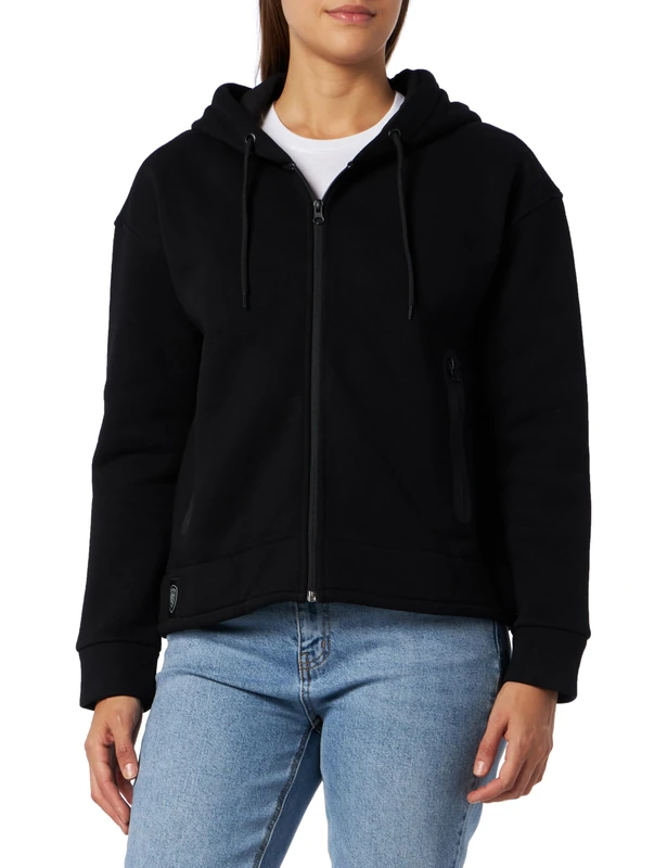 Blauer Women's Open Hooded Sweatshirt, Black, UK 16