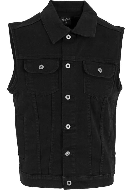 Urban Classics Men's Denim Vest, Black Dark, 5XL