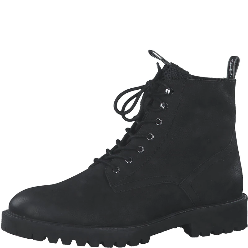 MARCO TOZZI Men's 2-16200-41 Lace Boot Flat, Black Nubuck, 9.5