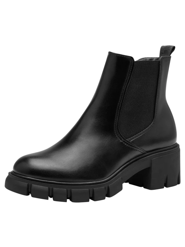 Tamaris Women's Chelsea Boot 1-25419-41 Wide, Plain black, 3.5 UK