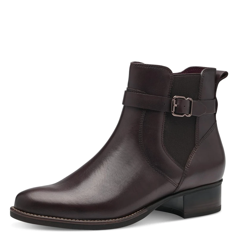 Tamaris Women's Chelsea Boots Leather Block Heel, mocha, 37 EU