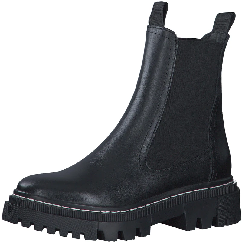 Tamaris Women Chelsea Boots, Ladies Ankle Boots,Removable Insole,Low Boots,Half Boots,Bootie,Slip Boot,Flat,Black,40 EU - Image 1