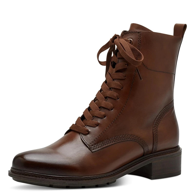 Tamaris Women's biker boots, women's ankle boots, Touch-it footbed, Cognac leather, 3.5 UK