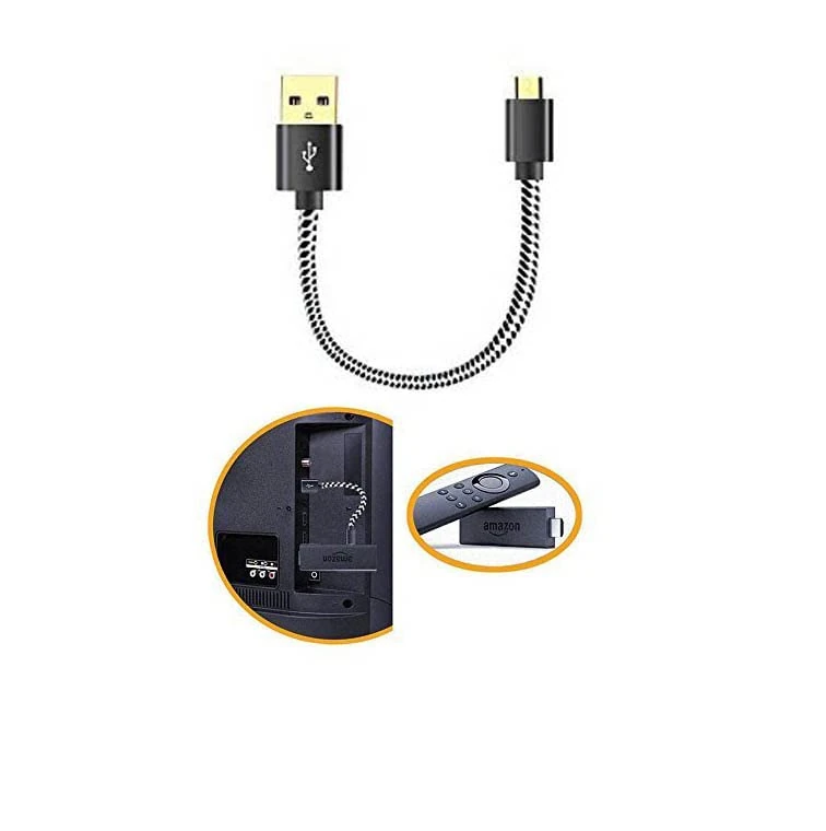 30cm USB Cable for Fire Stick, Power Cable for Streaming TV Stick, TV Power Cord Made for Amazon Fire Stick, Chromecast and Other Android devices.