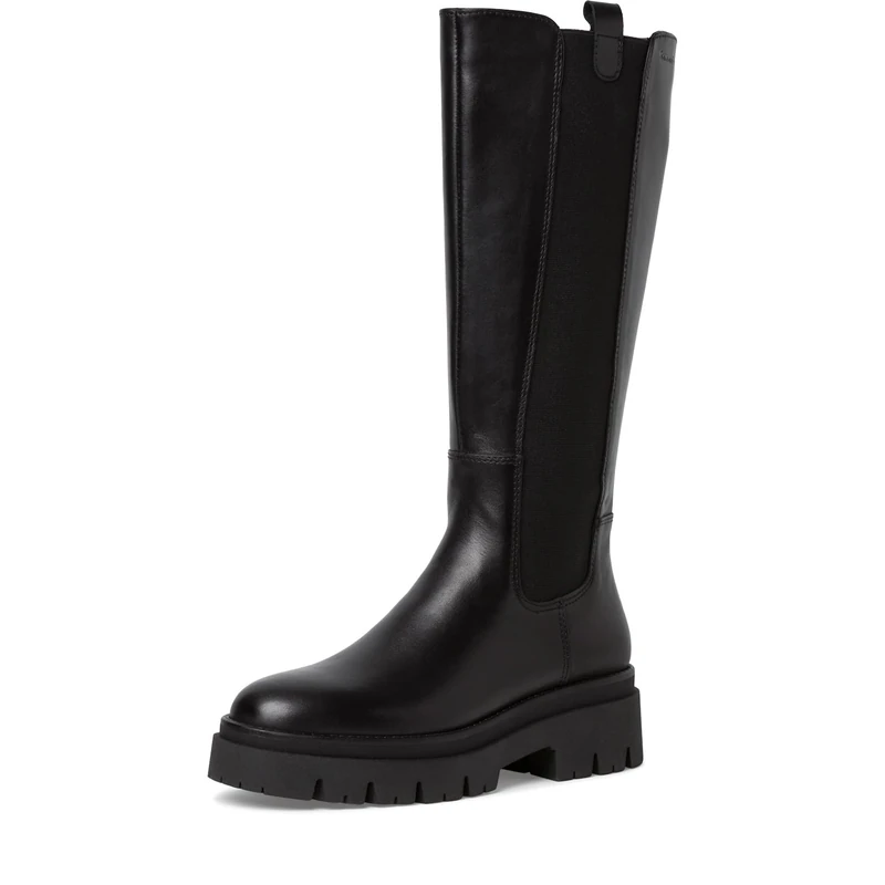 Tamaris Women's Leather Long Shaft Boots, black, 3.5 UK