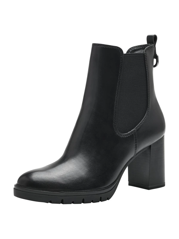Tamaris Women's Chelsea Block Heel Vegan; Black/Structure, EU 36, black, 6.5 UK