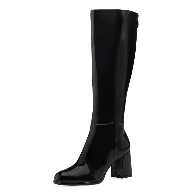 Tamaris Women's Flat Boots, Black (Black Patent), 3.5 UK