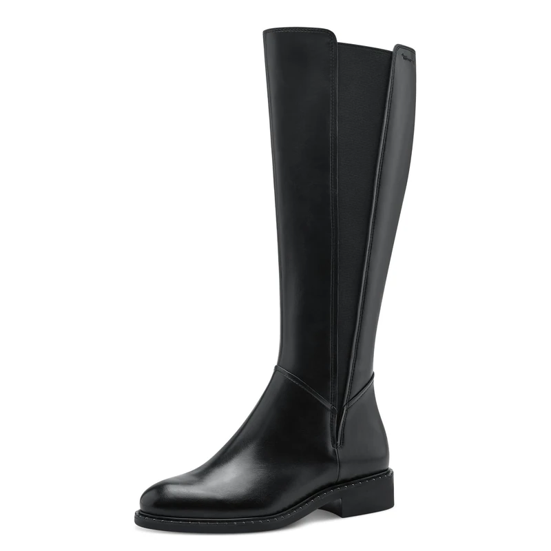 Tamaris Women's Vegan Block Heel Long Shaft Boots, black matte, 3.5 UK - Image 1