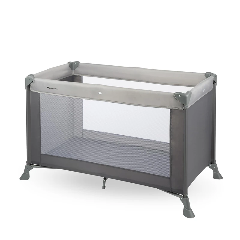 Bebeconfort Soft Dreams, Baby Travel Cot Bed, 0-3 Years (0-15 kg), Lightweight Baby Travel Bed, Wood Fibre & Foam Mattress (60 x 120 cm), Carrying Bag, Compact Umbrella Fold, Grey Mist